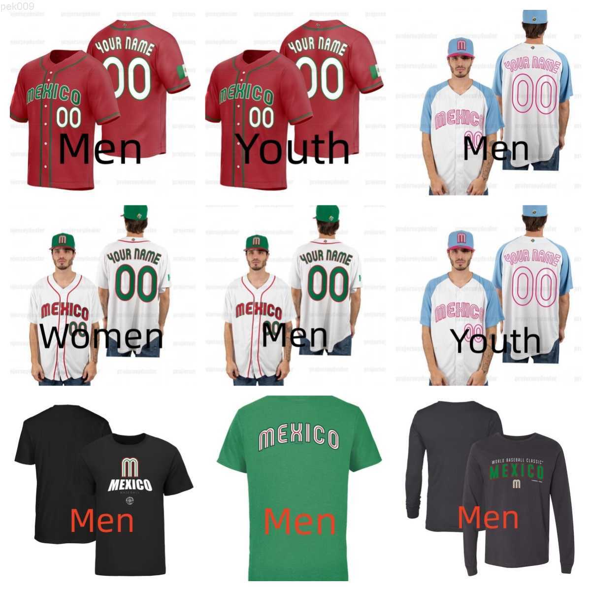 

2023 Baseball Mexico Jersey 7 Julio Urias 99 Alex Verdugo 30 Alejandro Kirk 11 Rowdy Tellez 5 Alek Thomas 16 Jarren Duran 15 Austin Barnes 65 Jose Urquidy, Colour