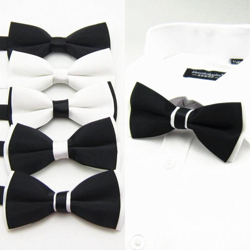 

Bow Ties Tie Black & White Contrasting Color Bowtie Mens 2023 Fashion Double Layer