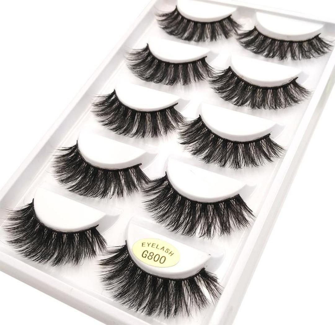 

G800 Mink False Eyelash 5 Pairs 3D Natural Long Fake Eyelashes Handmade Makeup Tools Accessories 4890200