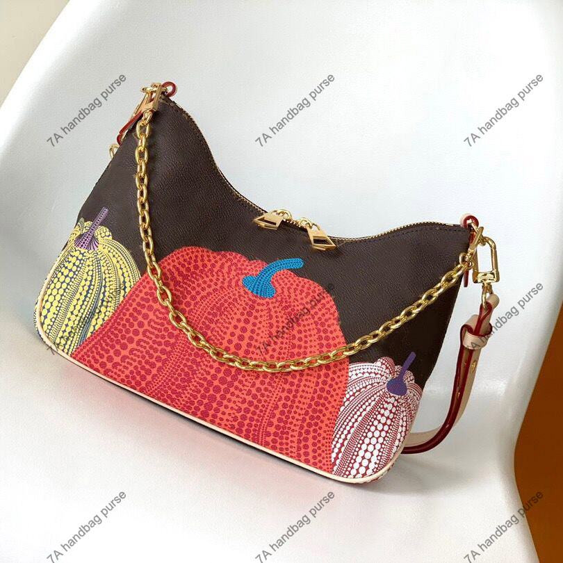 

7A TOP Quality Designer Bags Boulogne Pumpkin MM46470 One Shoulder Messenger Bags Fashion Classic Womens Genuine Leather Luxury handbag, Multi-color