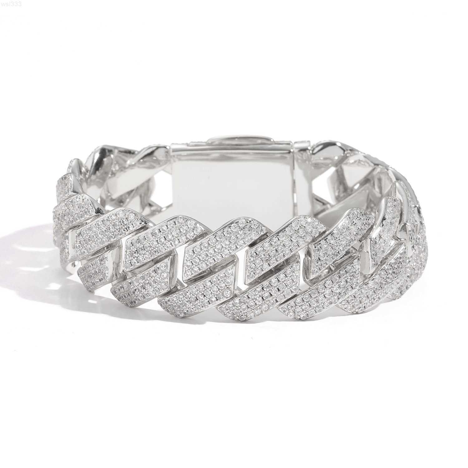 

Wholesale Lowest Price Bling 3mm Width Cuban Chain Silver Moissanite Cuban Chain Bracelet