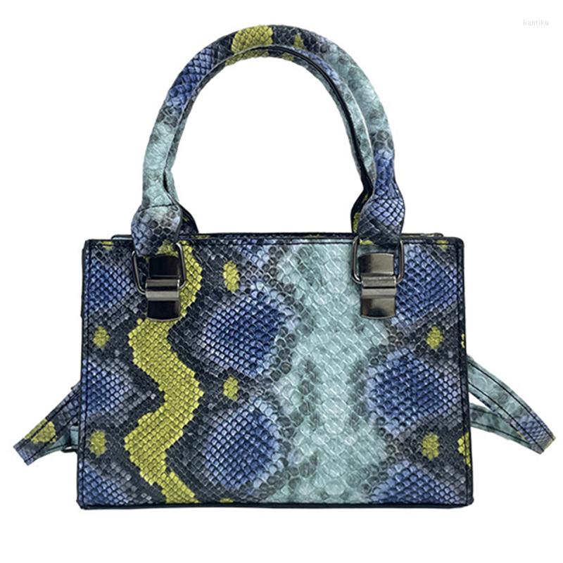 

Evening Bags Fashion Serpentine PU Leather Women's Small Square Handbags Brand Designer Shoulder Cross Body Female Purses And Handbag, 01