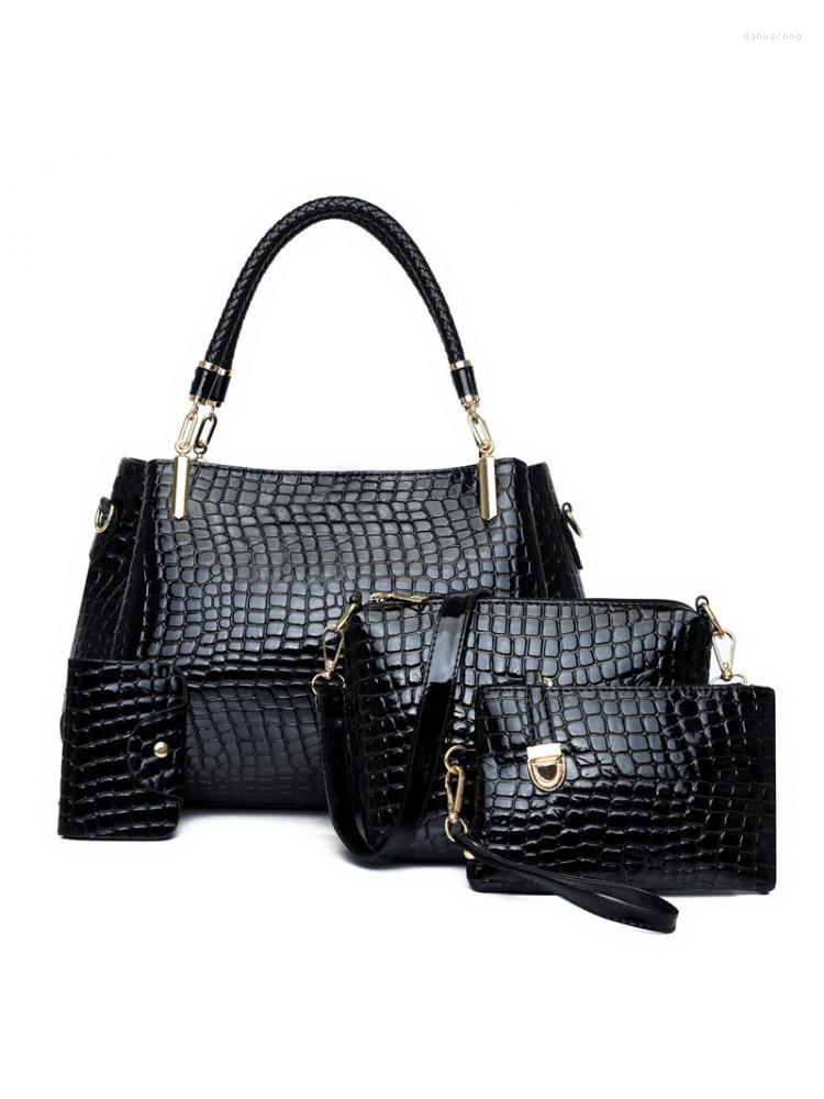 

Evening Bags 4pcs Women's Shoulder Bag Crossbody Sac A Main Femme Purse Messenger Solid Color High Capacity Leisure Comfortable Retro, Blue