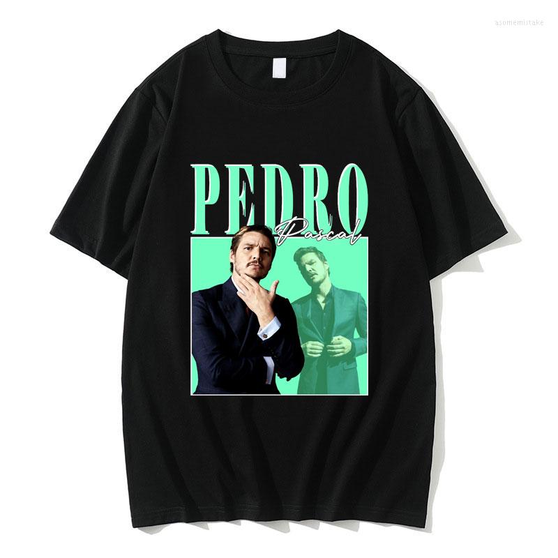 

Men's T Shirts Pedro Pascal Graphic T-shirt Movie TV Actor Tees Summer Men Women Casual Oversized Men's Cotton Tshirt, Red