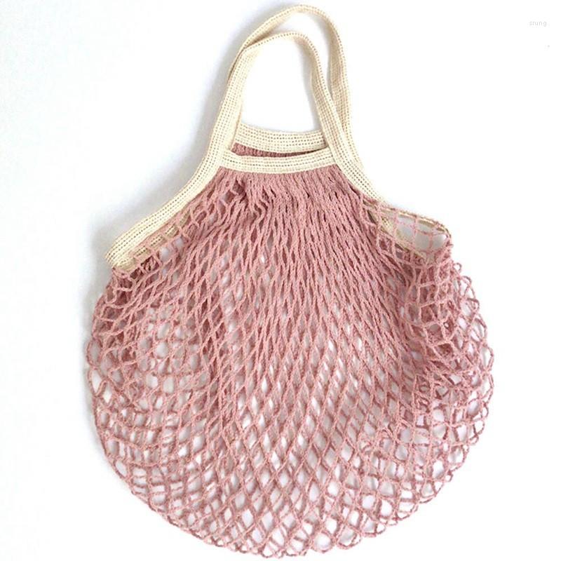 

Shopping Bags 10pcs Cotton Two Color Patchwork Net Weaving Environmental Protection Handbag, Short 2