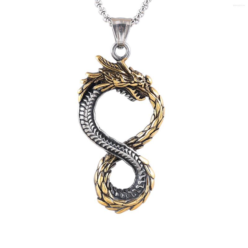 

Pendant Necklaces Custom Design 316 Stainless Steel Retro Cool Nordic Viking Jormungand Dragon Amulet Talisman World Serpent Necklace