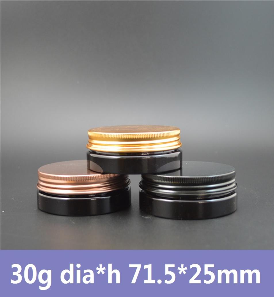 

50pcslot 30g All Black Lightproof Dark Shiny Low Profile Thick Wall PET Wax Jars Wide Mouth Canning Jar Lids1020341