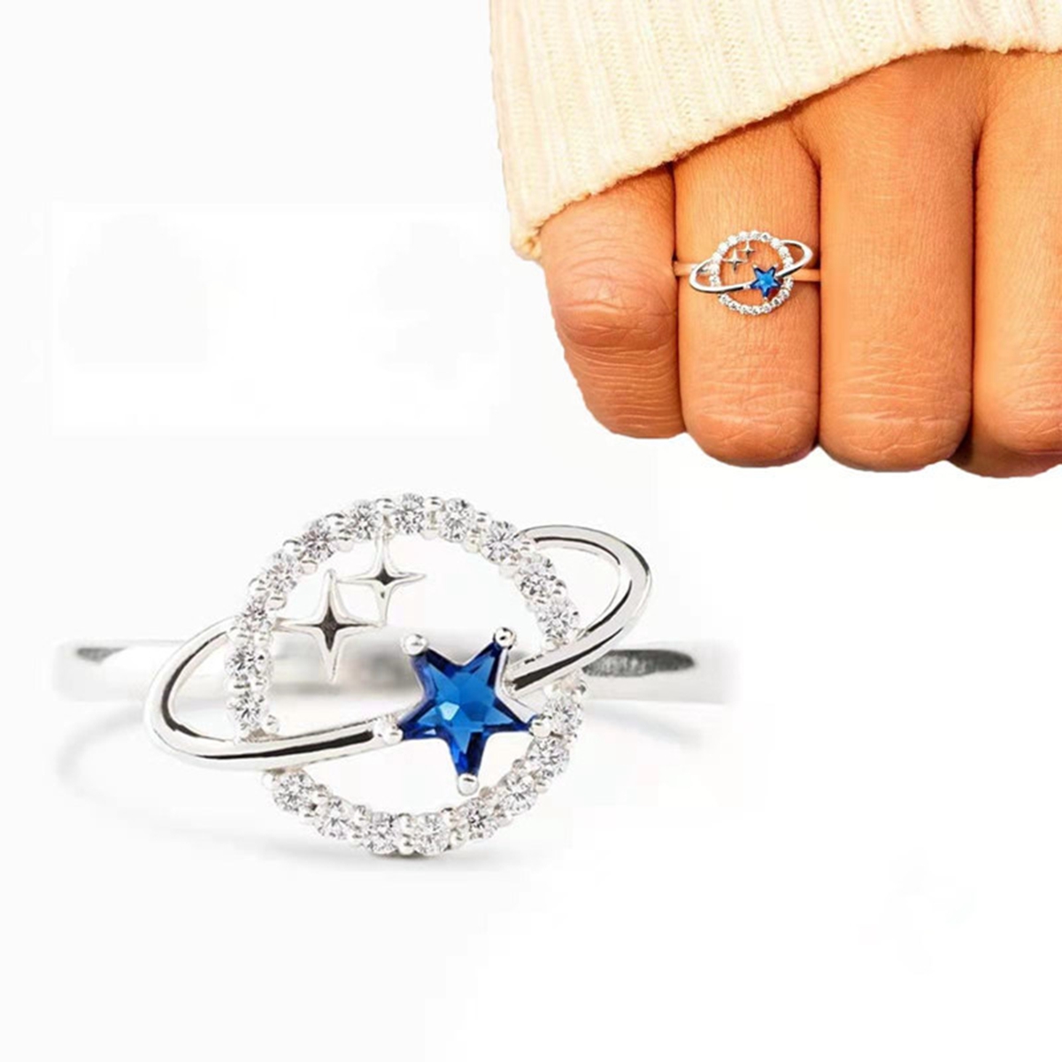 

12Pcs New Creative Binary Star Surround Dream Star Ring For Female Daily Accessory Gifts