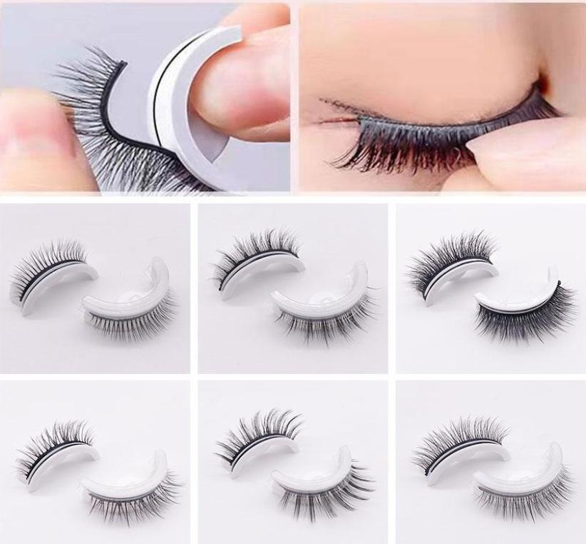 

False Eyelashes 1Pair Reusable Selfadhesive 3D Mink Lashes Glue Eyelash Extension 3 Seconds To Wear No Glue Needed6341124