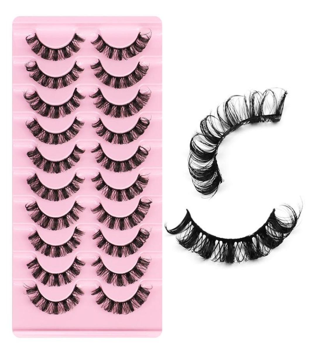 

False Eyelashes Pairs Russian Strip Lashes Natural Look Short Eye Wispy D Curl Fake ExtensionsFalseFalse3842558