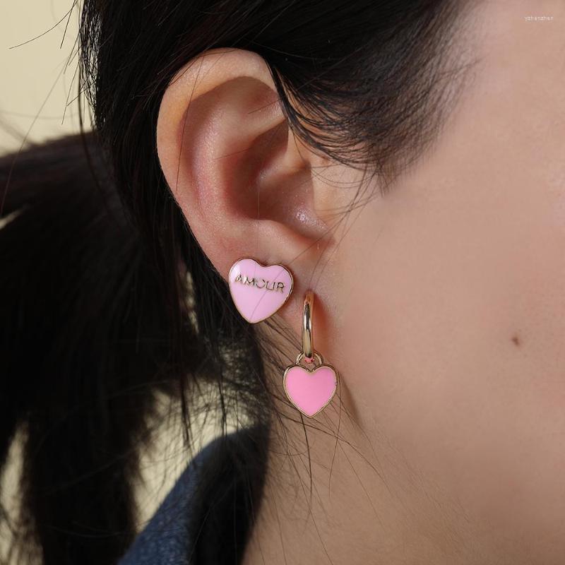 

Hoop Earrings Fashion Small Heart Moon For Women Girls Korean Cute Dripping Oil Star Pandant Piercing Huggie Jewelry