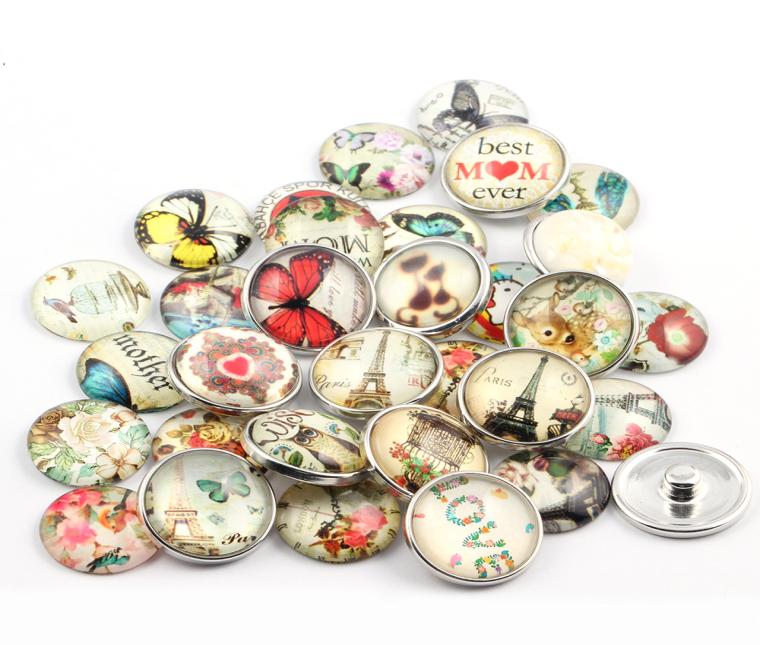 

whole 50pcslot Interchangeable Snap Jewelry 18MM Noosa anaps chunk Jewelry Glass crystal for Bracelet Necklace Ring Earrings8572190