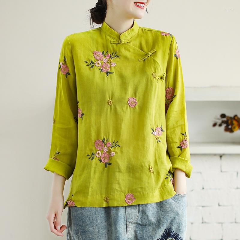 

Ethnic Clothing Traditional Chinese For Womens Tops And Blouses Linen Oriental Style Shirt Female Cheongsam Top 12732