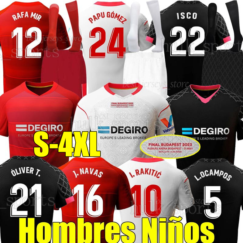 

4XL 2023 Final ISCO soccer jerseys LAMELA PAPU GOMEZ 22/23 camiseta I.RAKITIC L.OCAMPOS J.NAVAS SUSO MUNIR Y.EN NESYRI RAFA MIR football shirt Men Kids Kits sock, 22-23 home