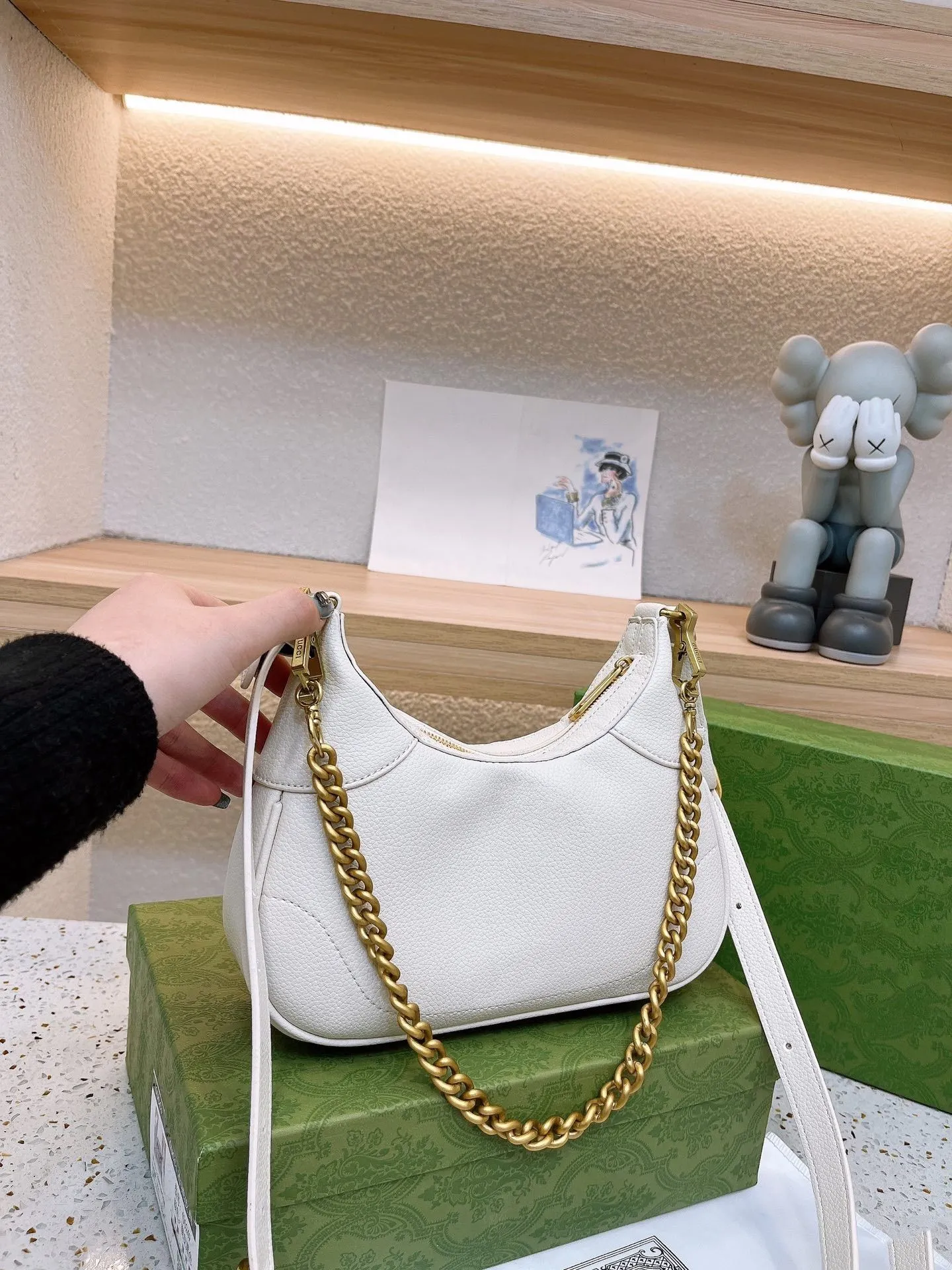 

crossbody messenger backpack bagsWoman bags chain Shoulder Bag Shopping Satchels leather handbag Luxury designer purses totes envelope Backpack wallet, Green