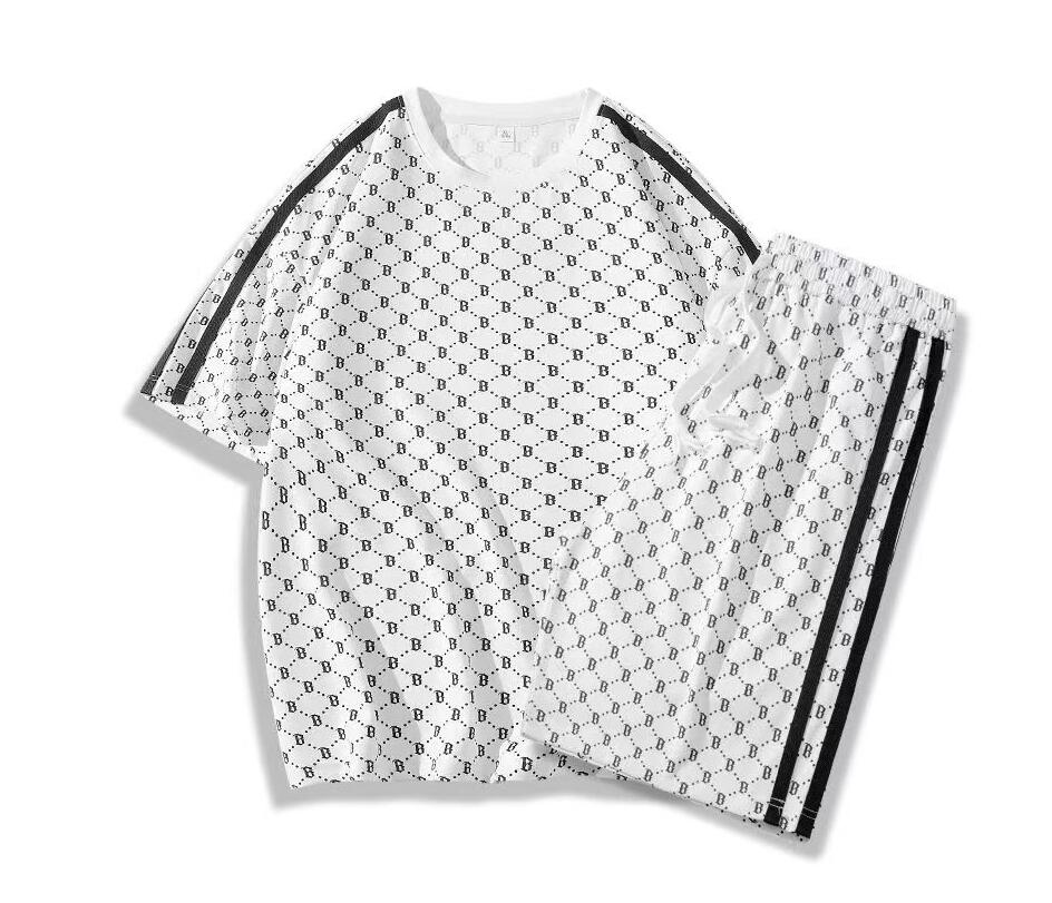 

Casual Suit Mens Tracksuit Fashion Summer Sportwear Crew Neck Short Sleeves T-shirt+shorts 2 Color Option High Quality, Khaki