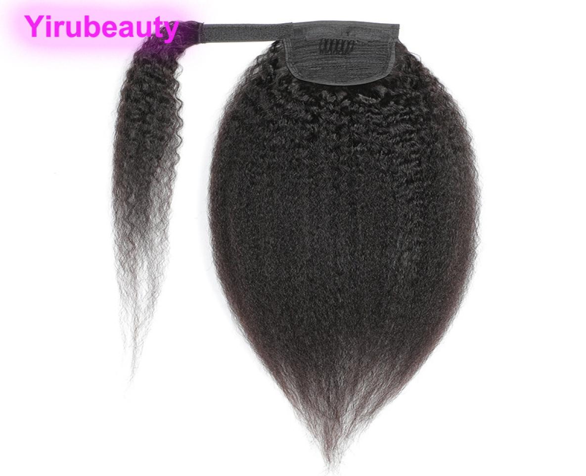 

Brazilian Peruvian 100 Human Hair Hook Loop Kinky Straight 824inch Ponytails Virgin Hair Kinky Straight Pony tail Hair Extensi1797280