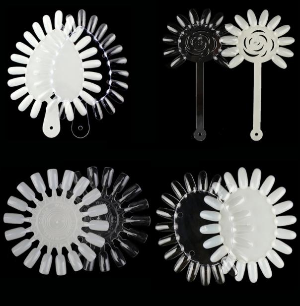 

10PCS Nail Polish Color Card Nail Swatches Plastics Nail Tips Practice Oval Round Palette painting Display Color Board7242261