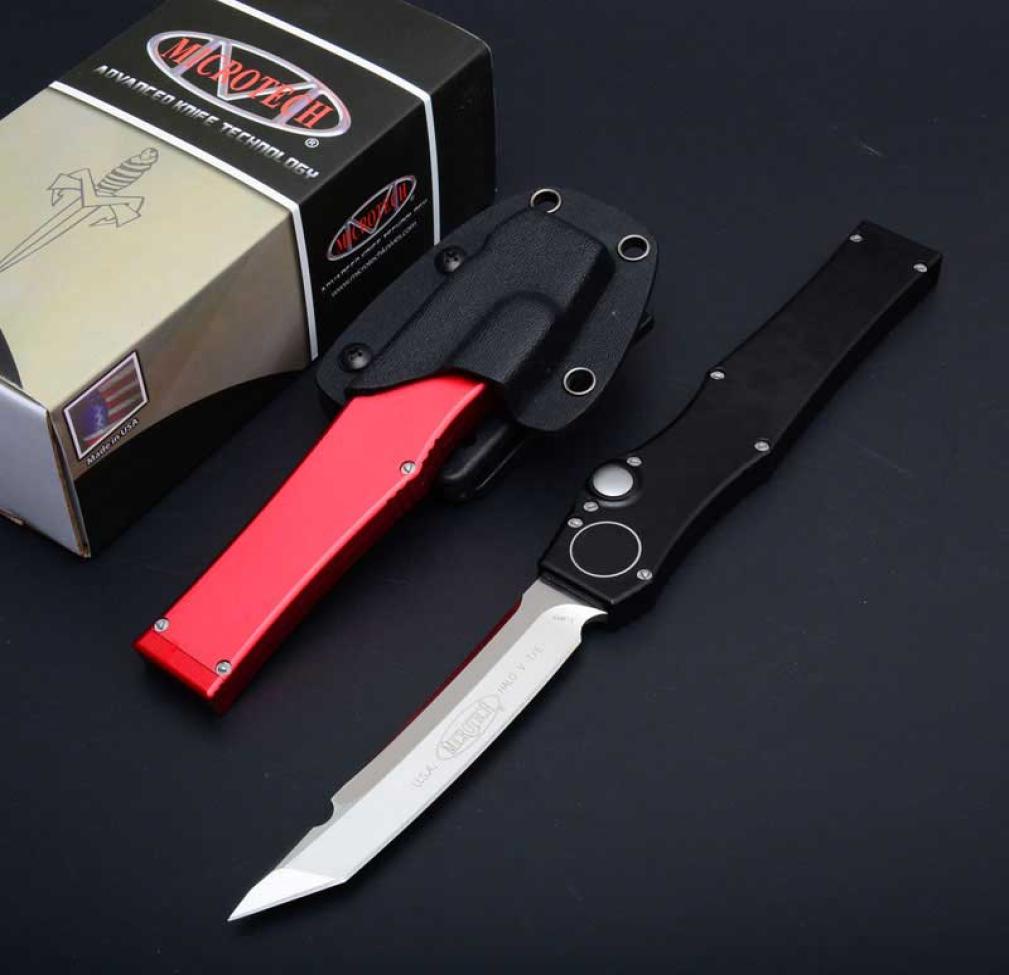 

OEM MICTECH MT UT HaloV Tanto AUTOMATIC Knife 46quot Satin 1505 single action Survival gear Tactical knife auto knives UTX1593744