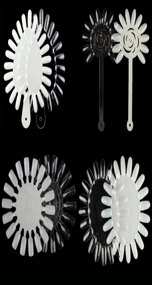 

10PCS Nail Polish Color Card Nail Swatches Plastics Nail Tips Practice Oval Round Palette painting Display Color Board1237263