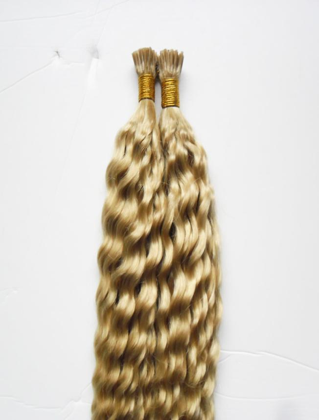 

613 Bleach Blonde Brazilian human hair i tip hair 100g blonde 100s pre bonded keratin stick tip human hair7371909