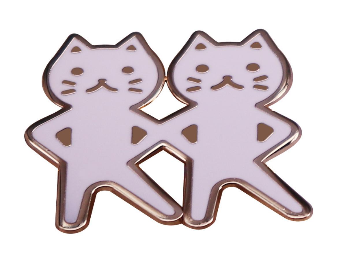 

Other Fashion Accessories Kawaii Dancing Cat Hard Enamel Pin Cute Cartoon White Cats Metal Brooch Accessories Funny Animal Fashion1412780