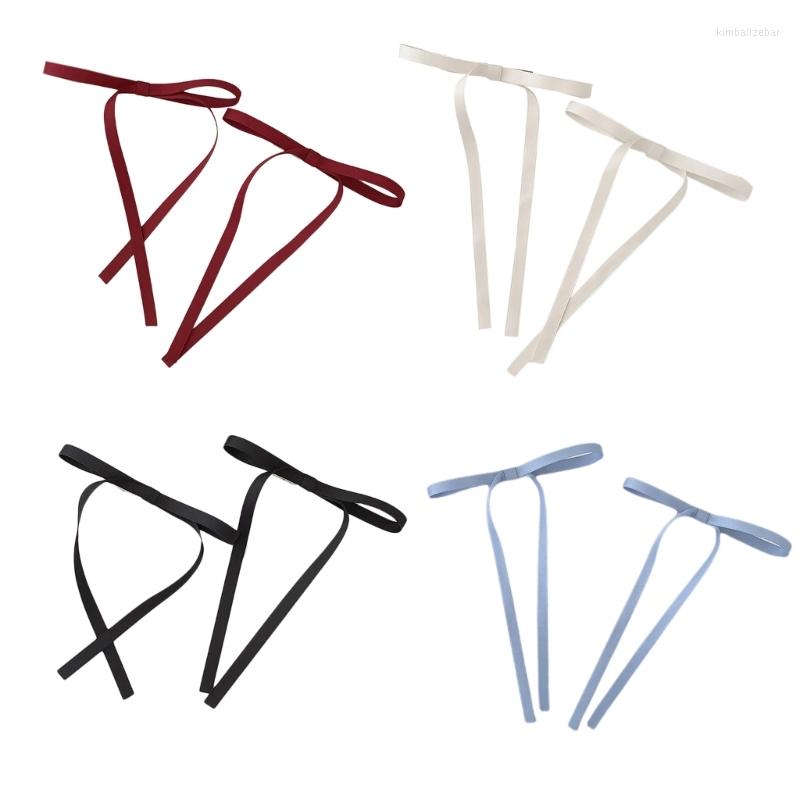 

Hair Clips Girls Long Ribbon Lazy Bowknot Hairpins Side Bangs Clip Women Gift