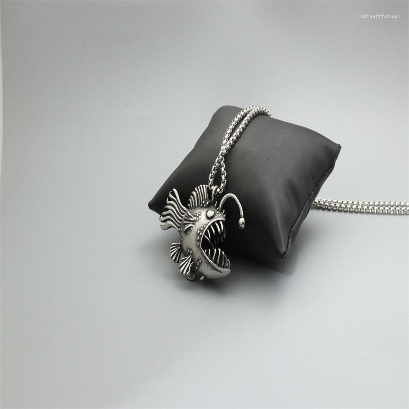 

Pendant Necklaces Lantern Fish Necklace European And American Retro Personality Men's Jewelry Wholesale