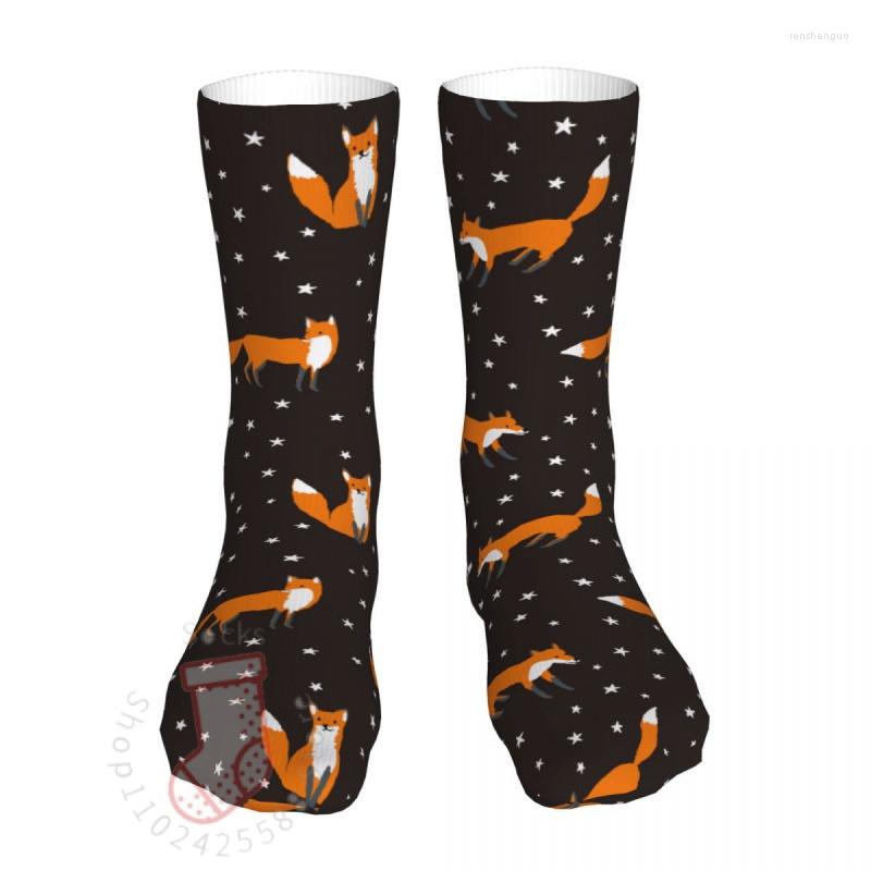 

Men's Socks Female Sport Forest Animals Stars Cotton Happy Woman Sock, Black