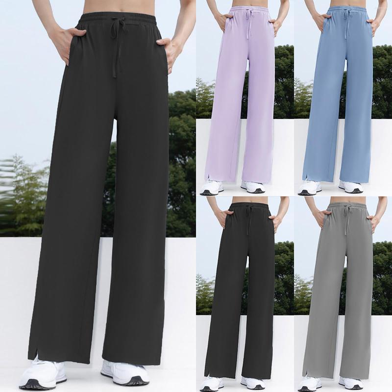 

Active Pants Loose Wide Leg Vintage Long Trousers Women Solid High Waisted Yoga And Sun Protective Boot Cut, Black