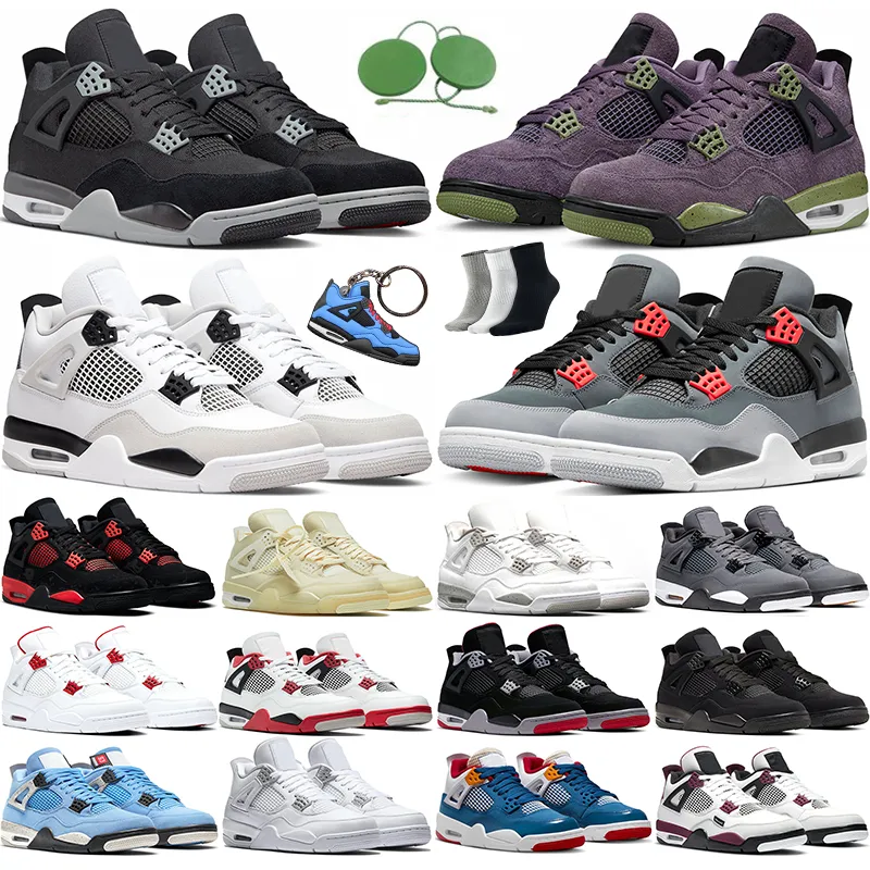

Jumpman 4 4s Basketball Shoes Black Canvas Military Black Cat Red Thunder Infrared Lightning Sail White Oreo Pure Money Bred Cool Grey