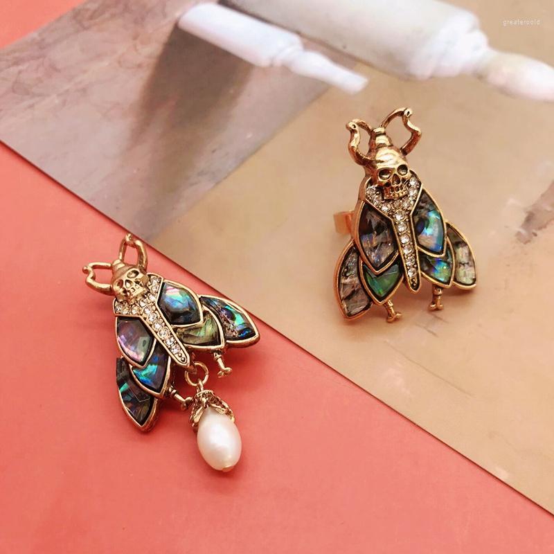

Brooches Insect Abalone Jewelry Pearl Pendant Vintage Accessories Rhinestone Shell Modern Retro For Women