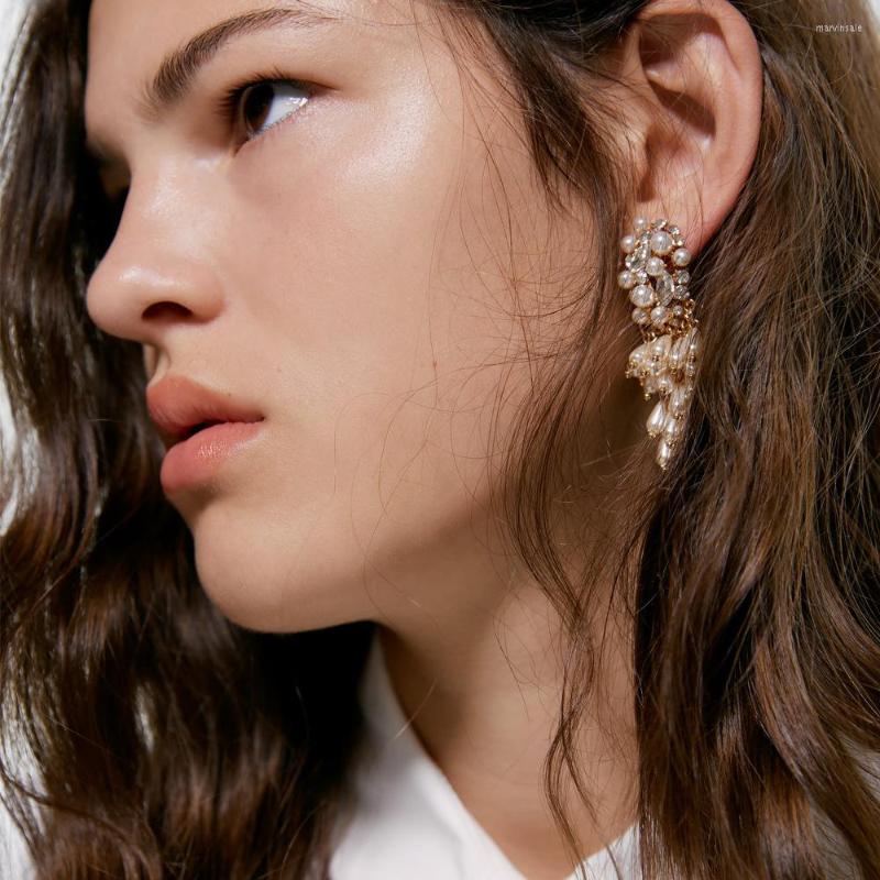 

Dangle Earrings Vintage Sweet Simulated Pearl Tassel Drop Jewelry