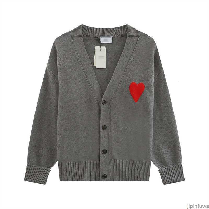 

Amis Paris France Fashion Men' Sweater Amies De Coeur Knitted Love Jacquard Cardigan for Men and Women Top T4a8
