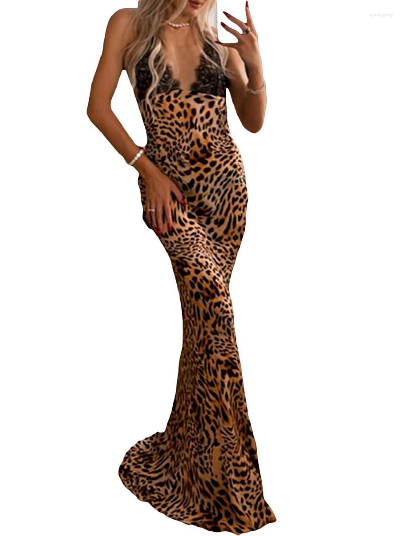 

Party Dresses Women Backless Spaghetti Strap Y2k Lace Satin Tie Dye Bodycon Dress Sexy Club, Leopard print002