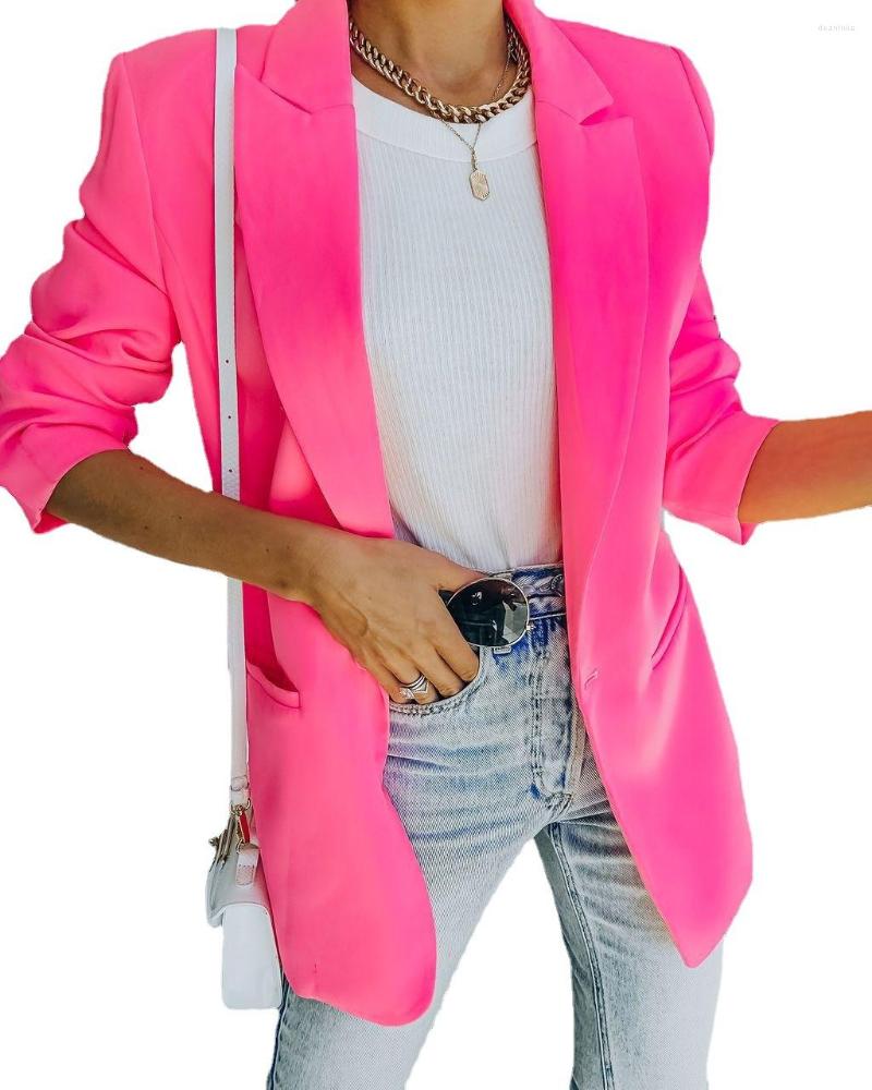 

Women' Suits 2023 Spring And Autumn Long-sleeved Small Suit Commuting Temperament Professional Slim Top Jacket, Orange