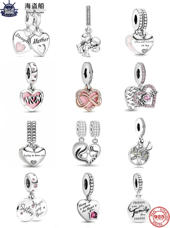 

For pandora charms sterling silver beads Dangle Charm Sister Daughter Mom Pendant Forever Family Bead