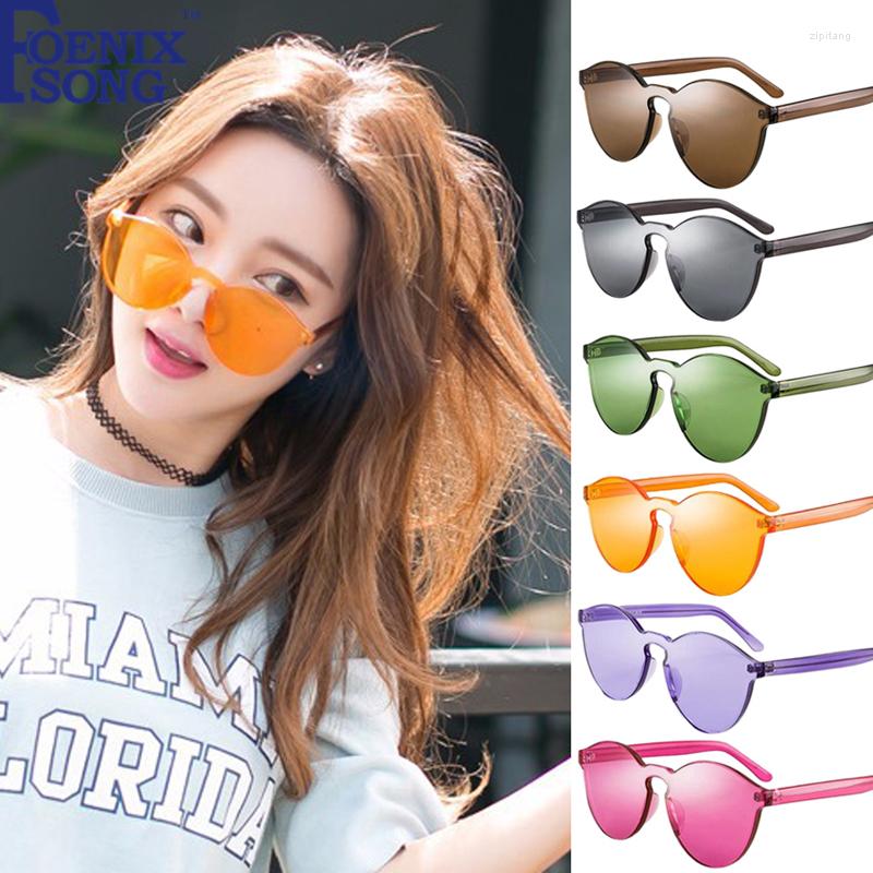 

Sunglasses FOENIXSONG Cat Eye Sun Glasses For Men Women Rimless Cateye Candy Color Gray Brown Green Yellow UV400 Eyewear