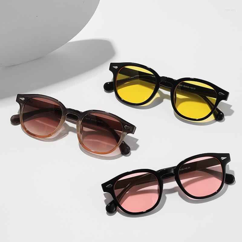 

Sunglasses Ins Retro Rice Nail Classic Round Literary Fashion Design UV400 Protection