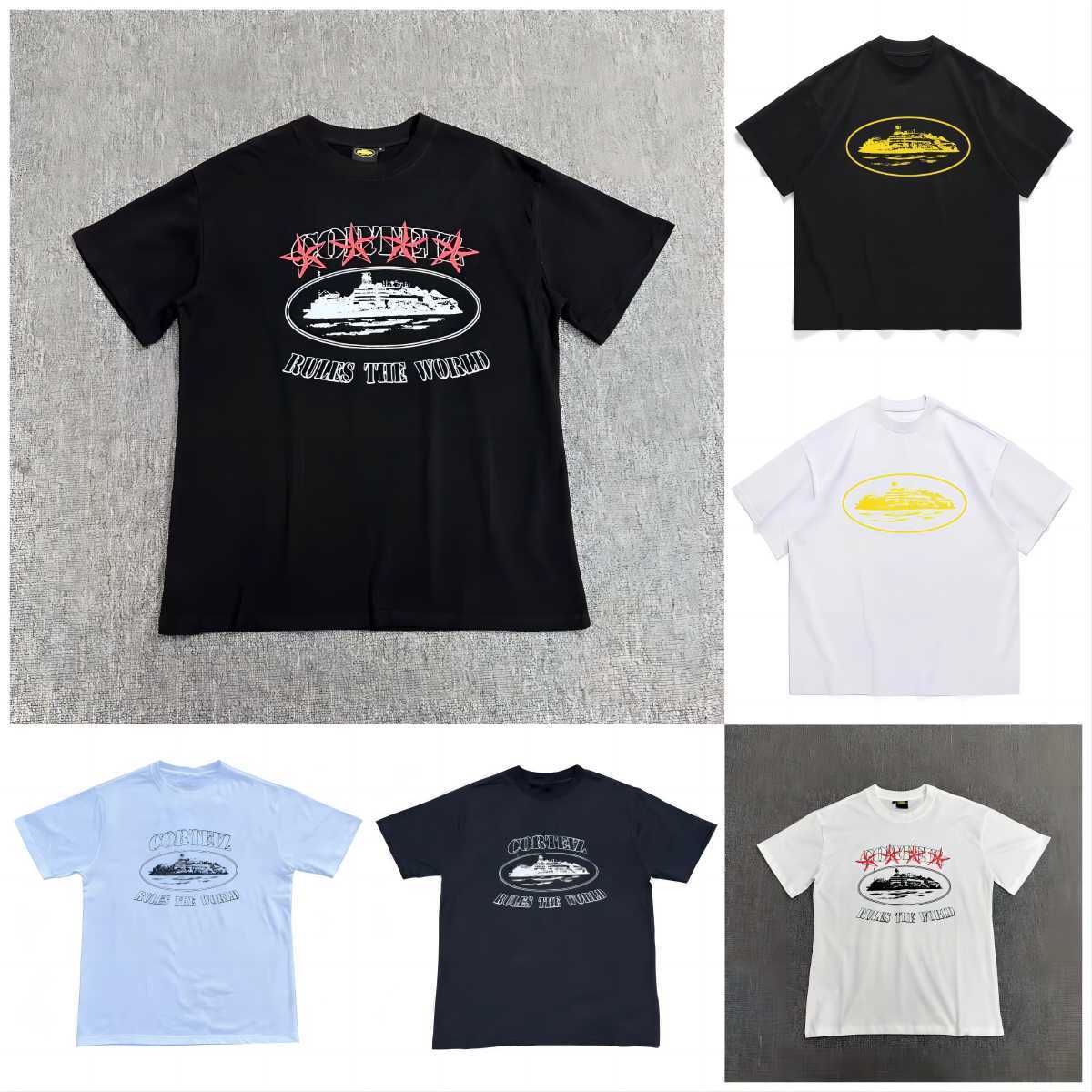 

Designer t shirt Corteizs American Street Hip Hop Letter Print Short Sleeve T-shirt Men's Fashion Brand Summer Loose Round Neck Half Sleeve T-shirt b4, 25