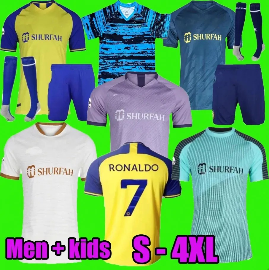

22 23 Al Nassr FC soccer Jerseys Ronaldo 2023 Home away third CR7 Gonzalo Martinez Talisca Ghislain Konan Vincent Aboubakar Mens Football Shirts KIDS Kits, Training