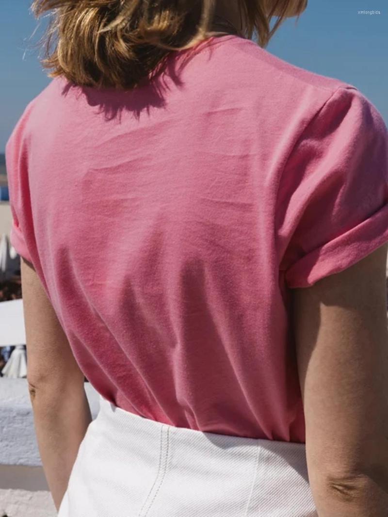 

Women' T Shirts Fashionable Ladies Letter Logo Print T-Shirt 2023 Summer Women Short-Sleeved Casual Sweet Pink Tee Tops