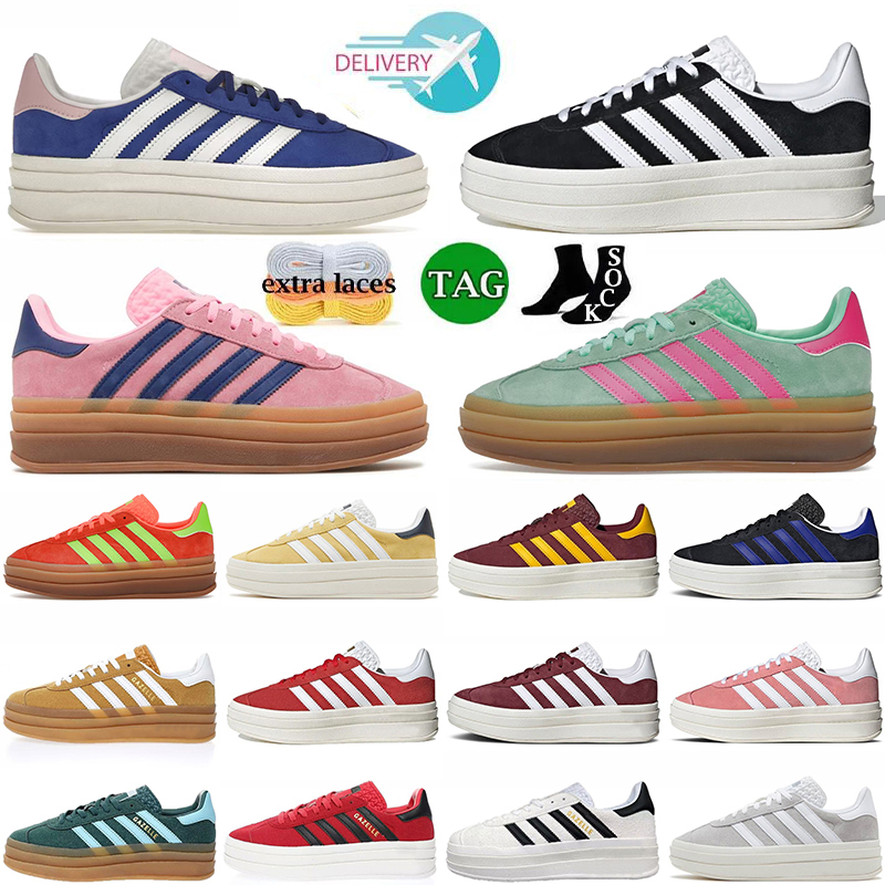 

2023 Famous Gazelle Bold Platform Designer Shoes Mens Womens Low x g Vegan Black White Lucid Blue Bird Pink Glow Gum Outdoor Flat Sneakers OG Dhgate Trainers With Socks, No.9 36-40 shadow red white