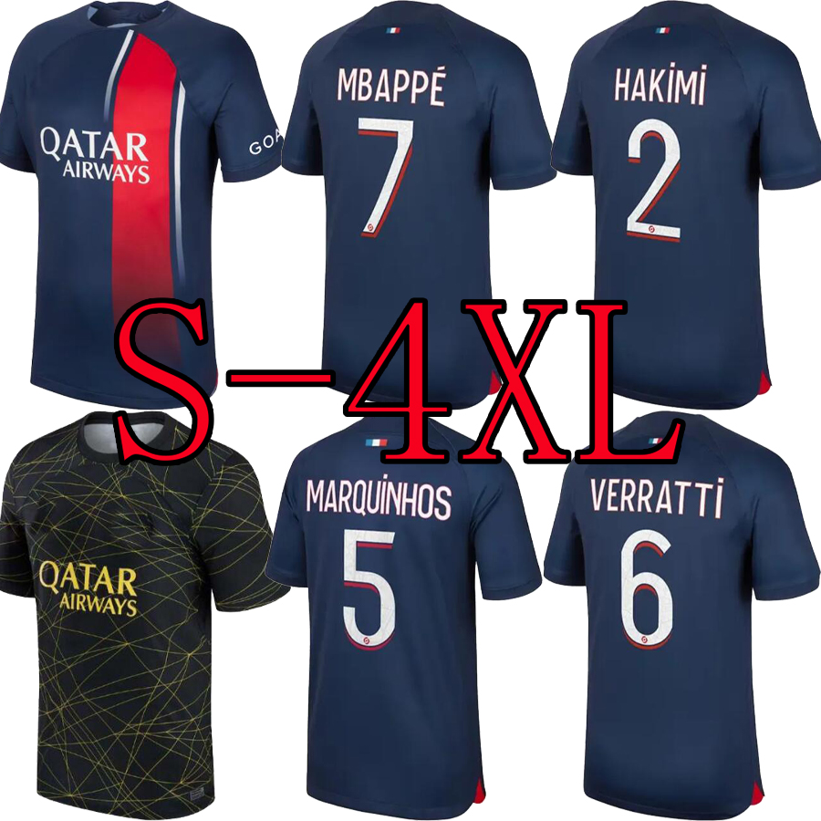 

S-4XL 23 24 MBAPPE soccer jerseys 2023 2024 WIJNALDUM SERGIO RAMOS HAKIMI fourth Maillots de football VERRATTI football shirts, Purple