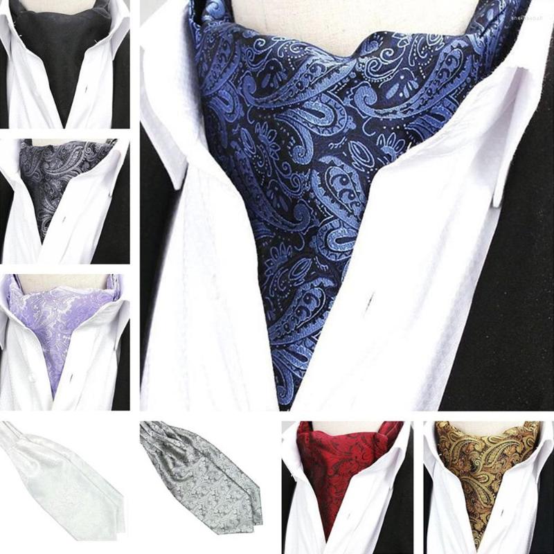 

Bow Ties Men Paisley Flower Cravat Tie Scarves Ascot Wedding Party High Grade Neckties BWTQN0315