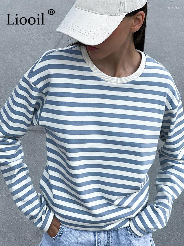 

Women' Sweaters Blue Stripe Baggy Sweater Women Pullovers Long Sleeve Loose Knitted Tops Female Jumpers Autumn Winter Streetwear Knit