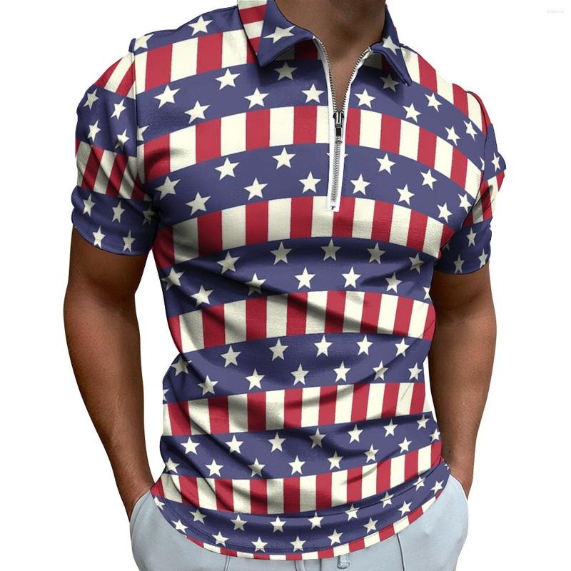 

Men's Polos Patriotic USA Flag Casual Polo Shirts Stars And Stripes T-Shirts Male Short Sleeve Graphic Shirt Day Aesthetic Oversize Tops, Style-18