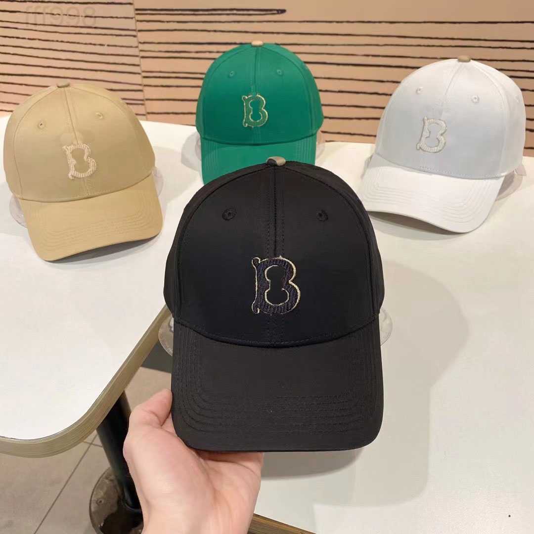 

Fashion Summer Print Letters 23ss Women 4color burbrerys Baseballs Caps Luxury Men Brand Baseball Grid Cap Stripe PU Leather Casual Hat, Beige