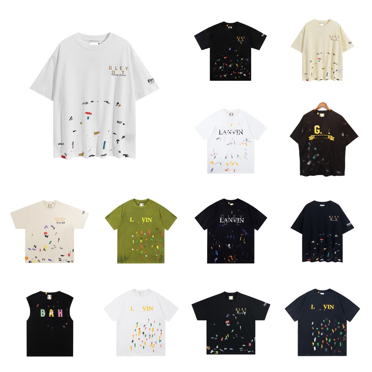 

Fashion Casual Tees Galleryses Depts Mens T Shirts Womens Designer Luxurys Scheme French Letter Basic Slogan Round Neck Short Sleeved T-shirt Pure Cotton Shirt, 19