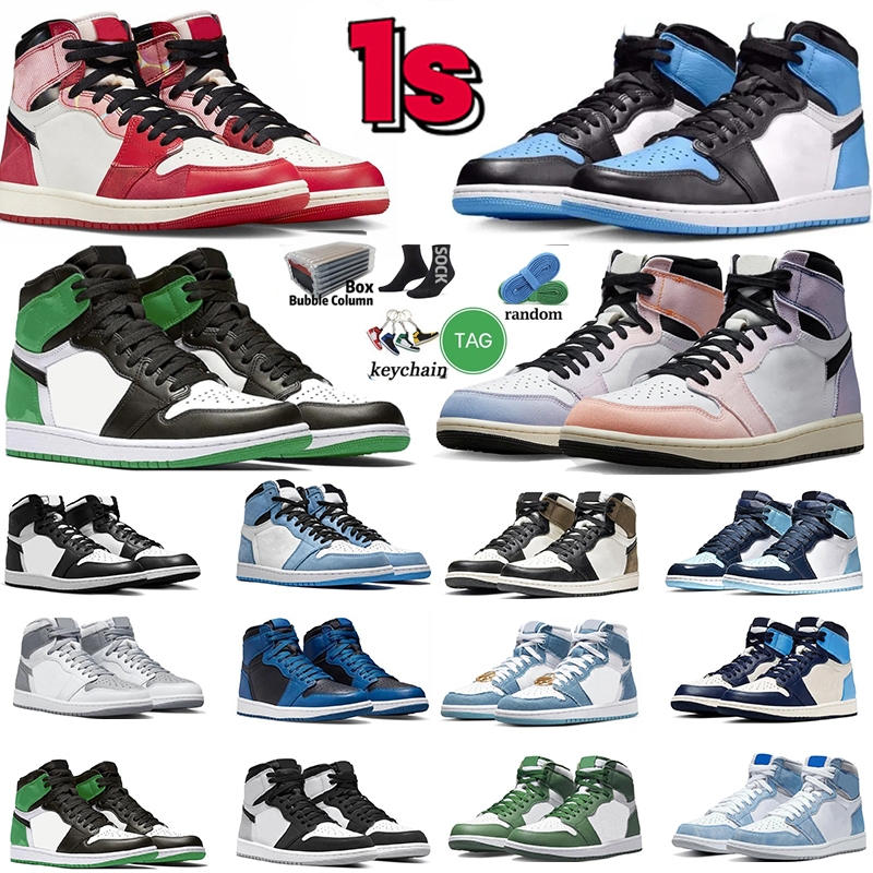 

High 1 1s Men Women Basketball Shoes Spider-Verse Next Chapter Palomino Court Purple Lost and Found Skyline True Blue Mocha Denim Mens Womens Trainers Sports Sneakers, Color-39